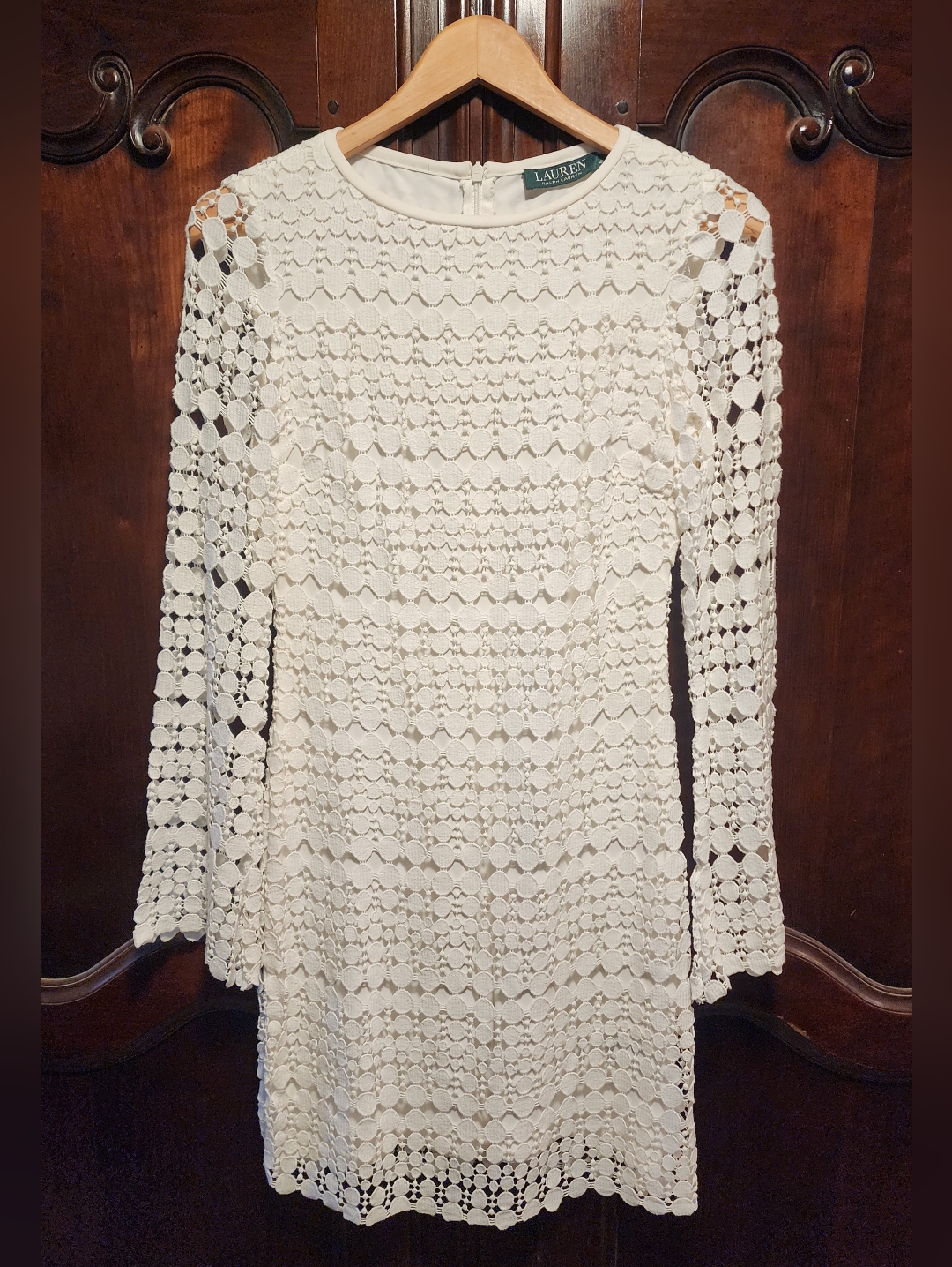 Ralph Lauren - Ivorywoven Penny & Dots Pattern Laced Dress